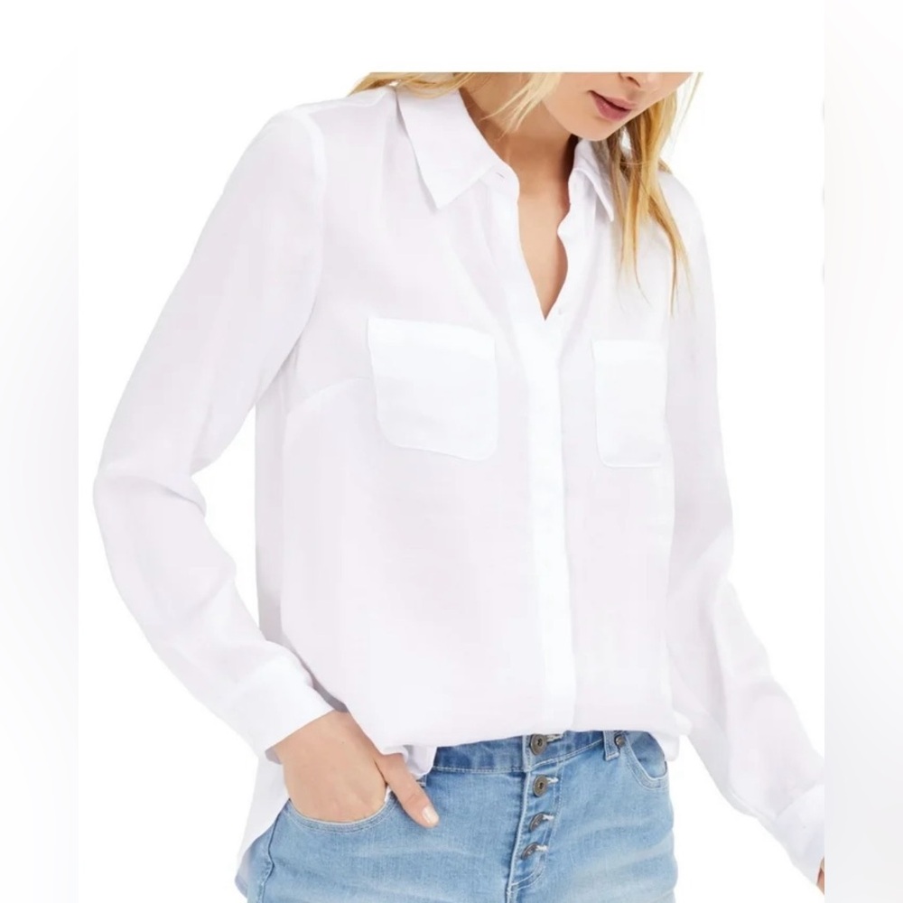 INC International Concepts White Button-Down Shirt